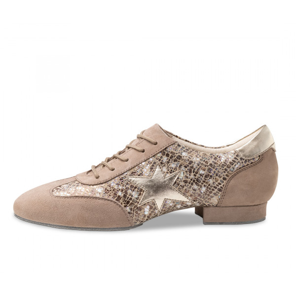 Samtziege Taupe/Nappa Beige-Multi