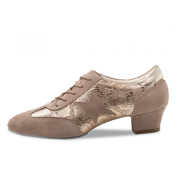 Samtziege Taupe/Nappa Beige-Multi